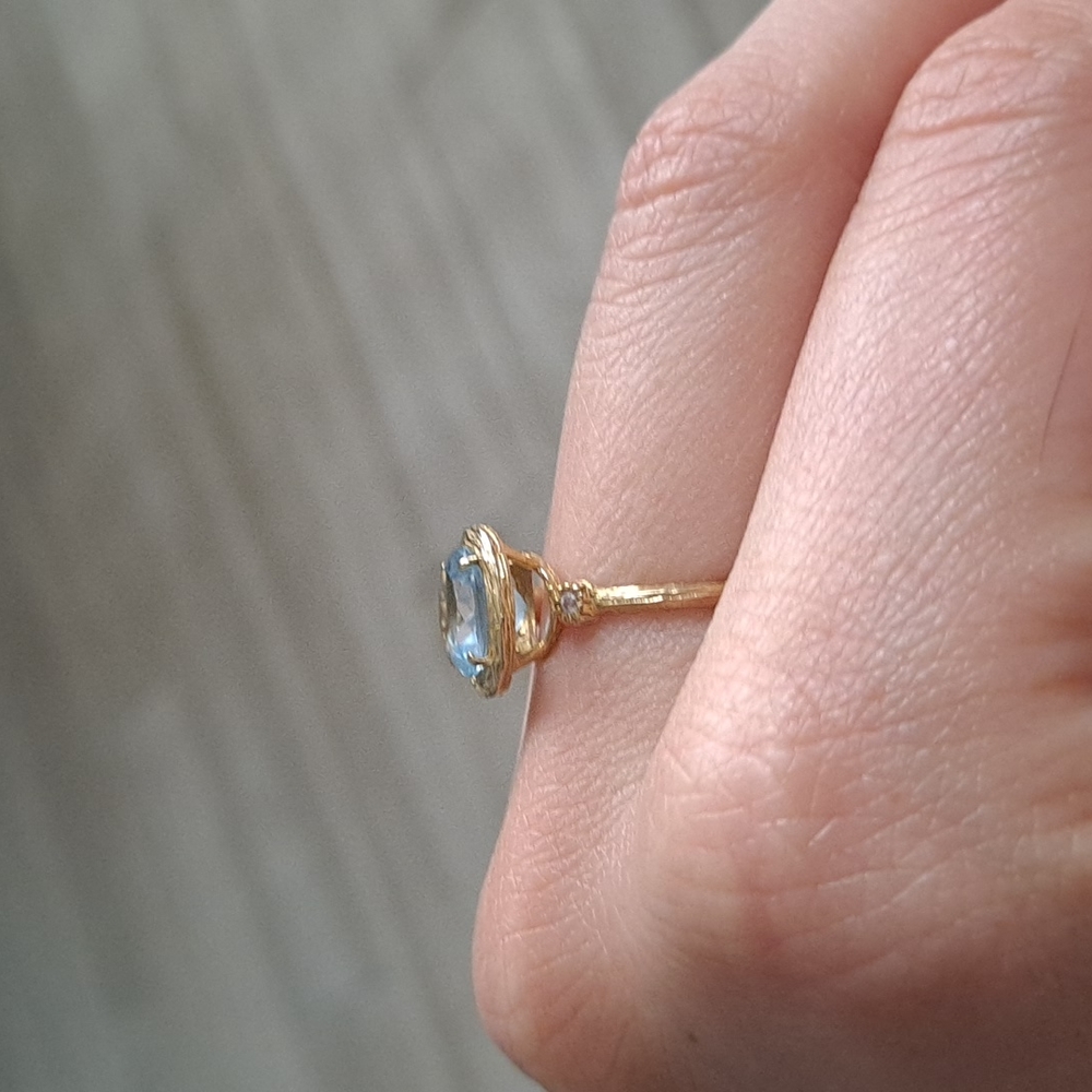 14K gold aquamarine ring - Picture 11 of 16